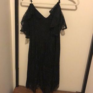 Off the shoulder black dress!